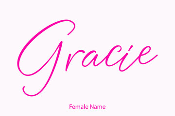 Gracie Female Name - in Stylish Lettering Cursive Typography Text