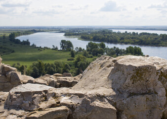 Ancient foundation on the background of magnificent nature