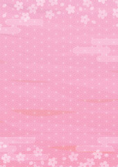 ピンク色の桜背景イラスト 正方形 Wall Mural Wallpaper Murals いなみ