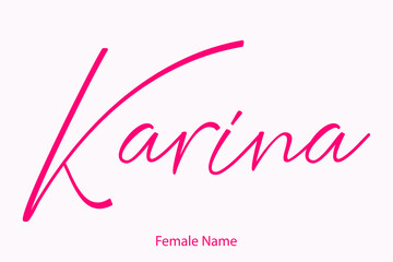 Karina Female name - Beautiful Handwritten Lettering  Modern Calligraphy Text