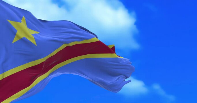 Seamless loop of Democratic Republic of the Congo flag.