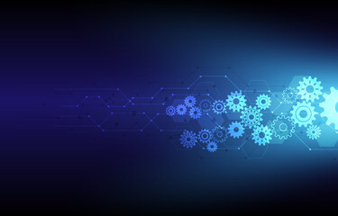 technology background with gear symbols patten network internet of things Ep.3