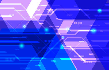 Technology line On blue background