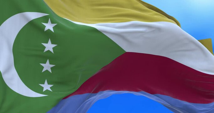 Seamless loop of Comoros flag.