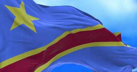 Seamless loop of Democratic Republic of the Congo flag.