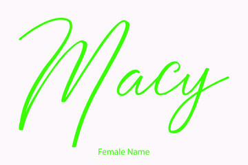Obraz premium Macy Female Name - in Stylish Lettering Cursive Typography Text