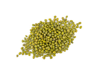 Top view of Mung beans isolated on white background