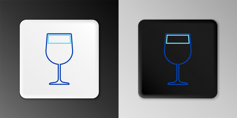 Line Wine glass icon isolated on grey background. Wineglass icon. Goblet symbol. Glassware sign. Colorful outline concept. Vector.