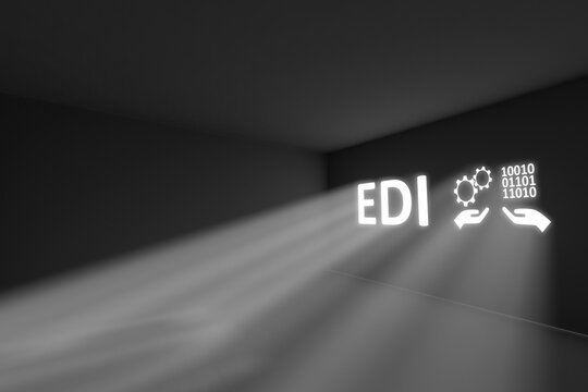EDI rays volume light concept 3d illustration