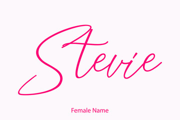 Female name "Stevie" - in Stylish Lettering Cursive Calligraphy Pink Color Text