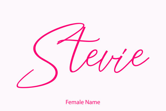 Female name "Stevie" - in Stylish Lettering Cursive Calligraphy Pink Color Text