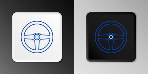 Line Steering wheel icon isolated on grey background. Car wheel icon. Colorful outline concept. Vector.