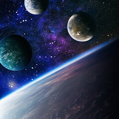 High definition star field background . Starry outer space background texture . Colorful Starry...