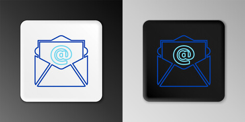 Line Mail and e-mail icon isolated on grey background. Envelope symbol e-mail. Email message sign. Colorful outline concept. Vector.