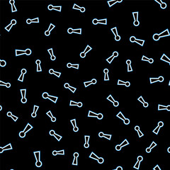 Line Keyhole icon isolated seamless pattern on black background. Key of success solution. Keyhole express the concept of riddle, secret, safety, security. Vector.