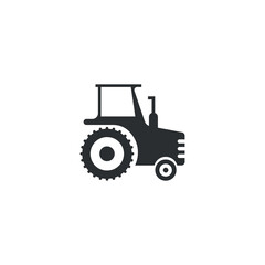 Tractor flat icon , vector illustration isolated on white background
