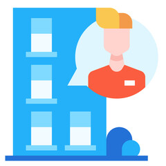 Stay apartment icon for webpage, application, card, printing, social media, posts etc.