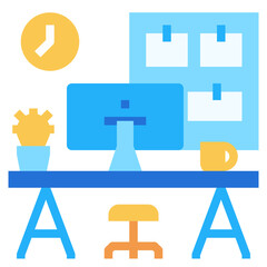 Fototapeta premium Workplace icon for webpage, application, card, printing, social media, posts etc.