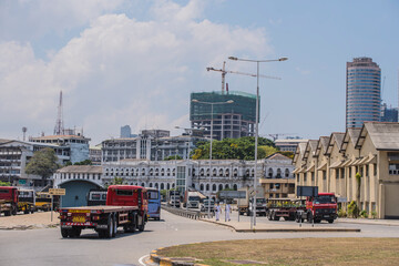 Fototapeta na wymiar COLOMBO, SRI LANKA - APRIL 03, 2019: Street near the Pettah Market or Manning Market. Pettah Market located in the suburb of Pettah in Colombo, Sri Lanka.