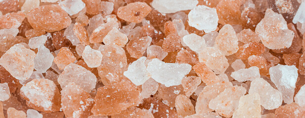 Pink Himalayan salt with visible details. texture or background