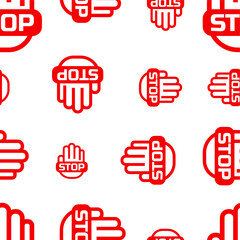 seamless pattern with stop icon	