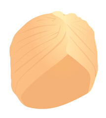 Brown arabian turban. vector illustration