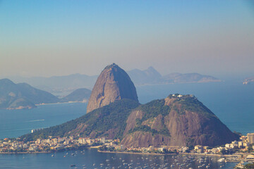 View on the Sugar Loaf (Pão de Açúcar) in the City of Rio de Janeiro in Brazil