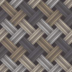 Embroidery on fabric. Boho texture. Seamless pattern. Design with manual hatching. Textile. Vector illustration for web design or print.