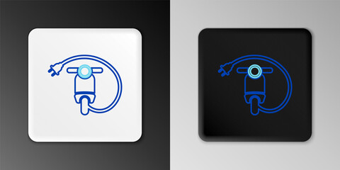Line Electric scooter icon isolated on grey background. Colorful outline concept. Vector.