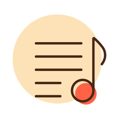 Music playlist vector icon. Musical note and list