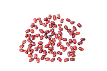 Top view of red beans isolated on white background