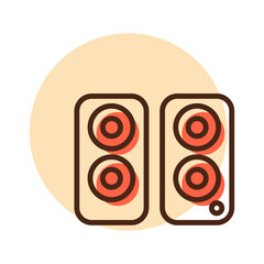 Two acoustic speaker vector flat icon