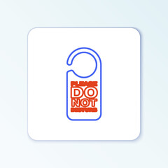 Line Please do not disturb icon isolated on white background. Hotel Door Hanger Tags. Colorful outline concept. Vector.