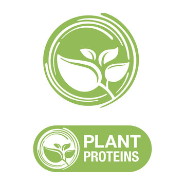 Plant Proteins Stamp - Healthy Nutrition Icon