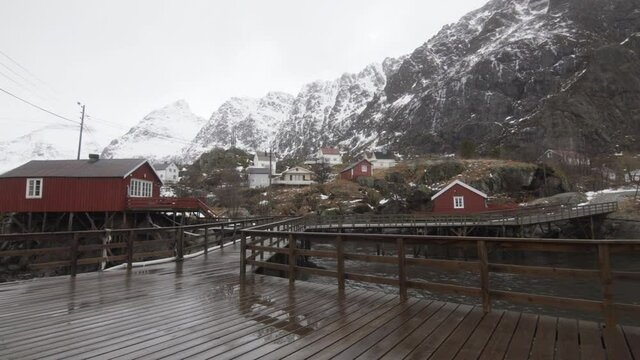 Entrada a pueblo nordico &Aring; , Noruega Islas Lofoten