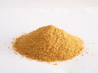 Full Fat Soy , high protein and fat , piglet swine feed on white background