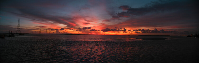 sunset over the sea