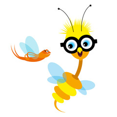 Two weird creatures vector illustration, monsters, cute, funny, freaky, crazy