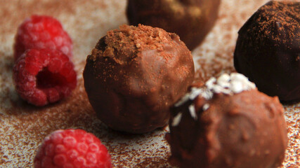 a gentle milk truffle handmade chocolates with raspberries