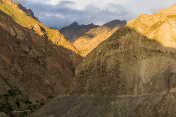River Panj (Pyandzh) valley between Tajikistan and Afghanistan