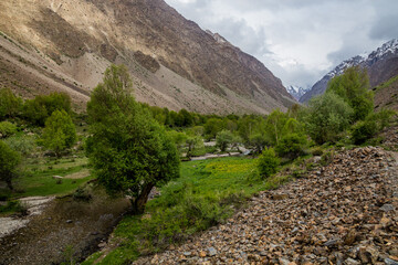 Jizev (Jisev or Jizeu) valley in Pamir mountains, Tajikistan