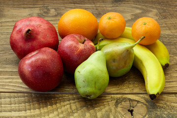 fruits on wooden table. healthy diet. - 402813772