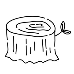 手書き風　切り株のイラスト