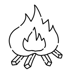 手書き風　焚き火のイラスト