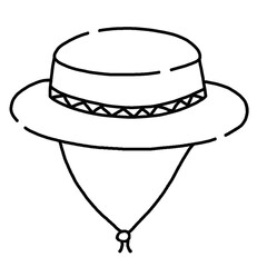 手描き風のアウトドアの帽子のイラスト