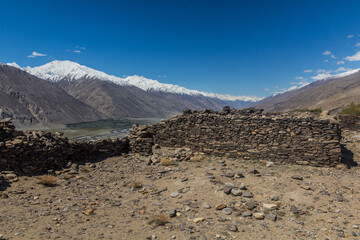 Yamchun fort in Wakhan valley, Tajikistan