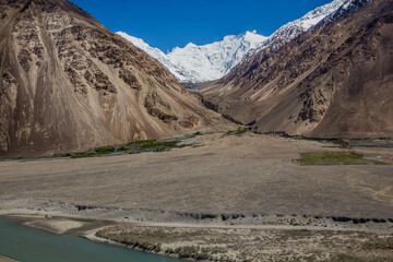 Wakhan valley between Tajikistan and Afghanistan
