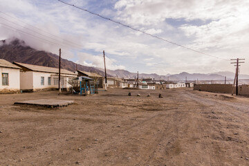 Fototapeta na wymiar Morning view of Murghab village in Gorno-Badakhshan Autonomous Region, Tajikistan
