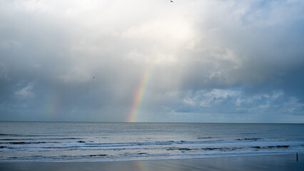 Rainbow over the Channel, in the winter