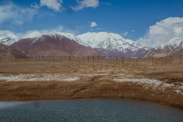 Chinese border fence in Gorno-Badakhshan Autonomous Region, Tajikistan